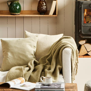 Linen Cushion in Sage Green