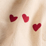 Cotton Teatowel with Red Hearts