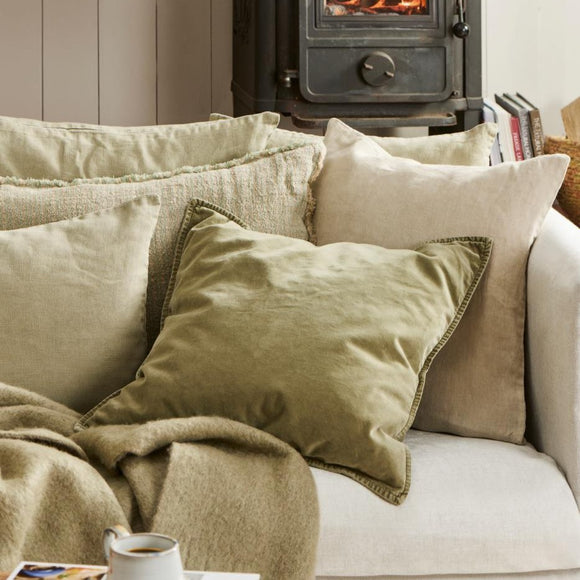 Velvet Cushion in Sage Green