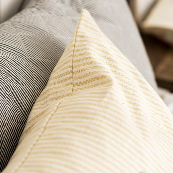 Natural & Mustard Stripe Cotton Cushion 50 x50 cm