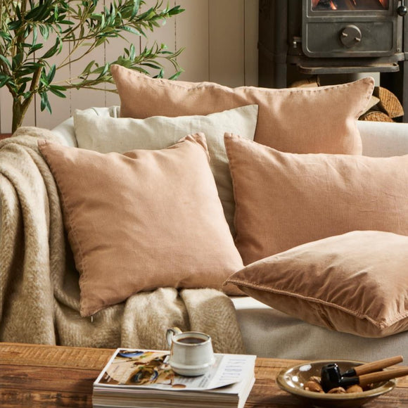 Linen Cushion in Pale Terracotta
