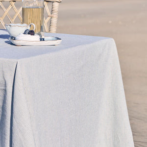 Blue Stripe Cotton Square Tablecloth 150x150cm