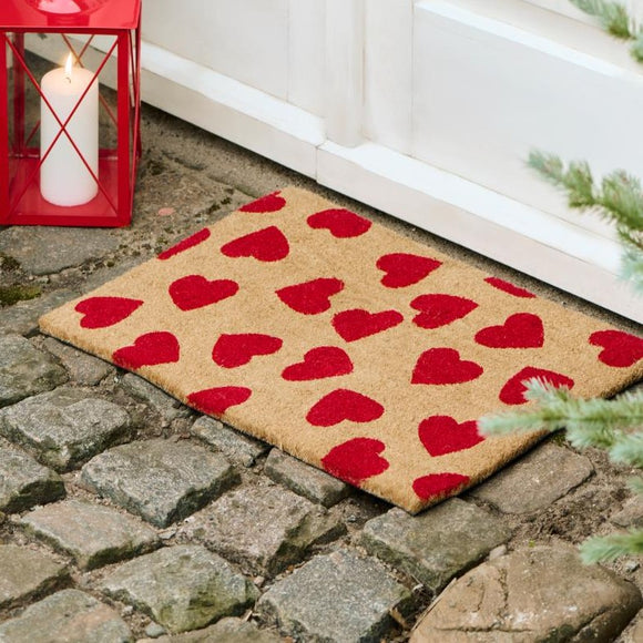 Red Hearts Doormat