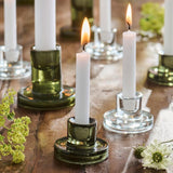 Dark Green Glass Candle Holder