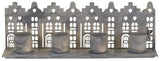 Zinc Street of Houses Candle Holder