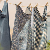 Natural & Blue Floral Teatowel