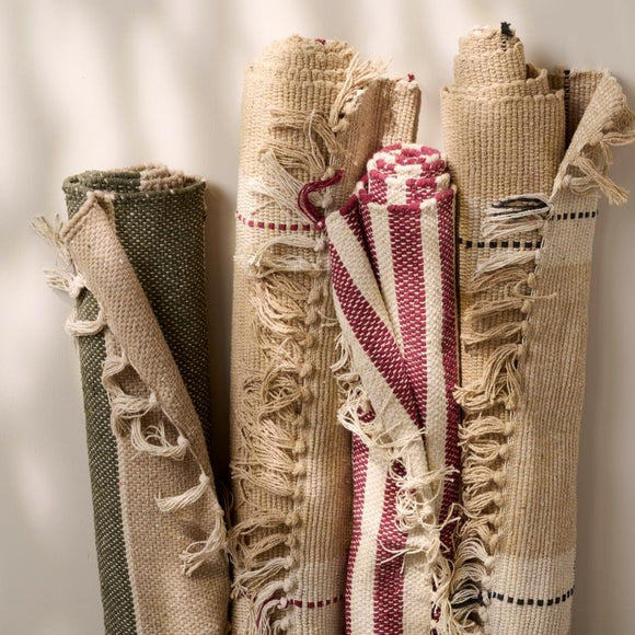 Assorted Striped Cotton Floor Runners 120x60cm