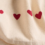 Cotton Teatowel with Red Hearts