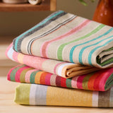 Natural and Multi Stripe Teatowel