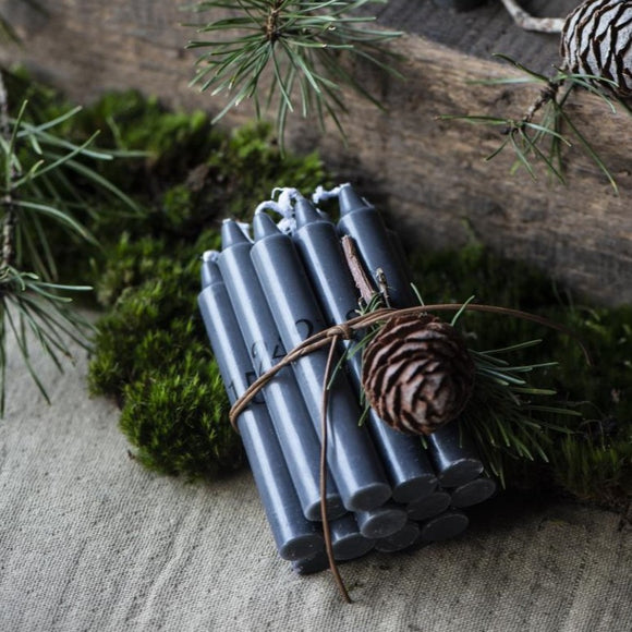 1-24 Numbered Slim Candles in Dark Grey
