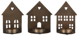 Assorted Bronze House Tealight Holders