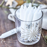 1-24 Numbered Slim Candles in White