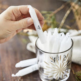 1-24 Numbered Slim Candles in White