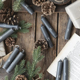 1-24 Numbered Dinner Candles in Dark Grey