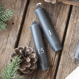 1-24 Numbered Dinner Candles in Dark Grey