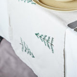 Cotton Table Runner with Christmas Tree Design