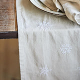 Cotton Table Runner with Snowflake Design
