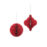 Honeycomb Baubles in Red