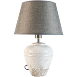 Vesta Ceramic Lamp with Grey Shade