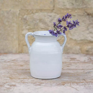 Glazed White Urn