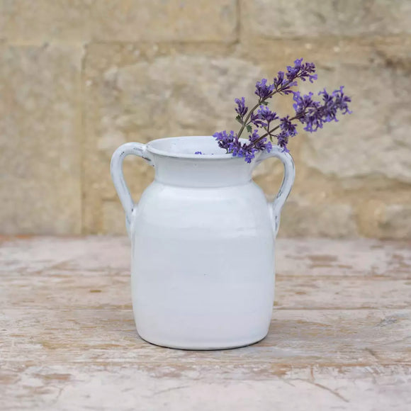 Glazed White Urn
