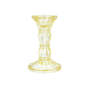 Yellow Pressed Glass Candlestick