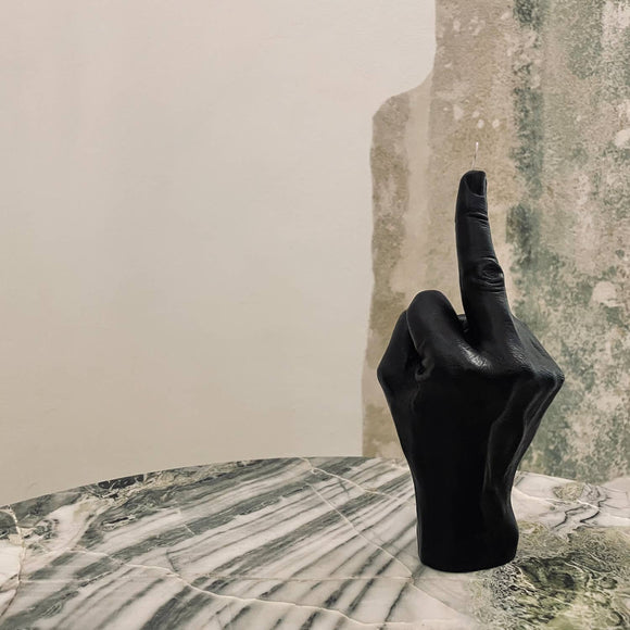 Middle Finger Candle in Black
