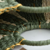 Tropical Escape Woven Beach Bag with Gold Accents