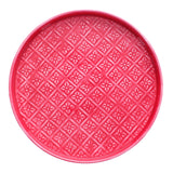 Round Enamel Tray in Bright Pink