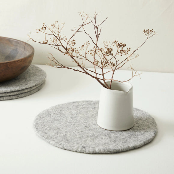 Pair of Fairtrade Felt Placemats in Grey