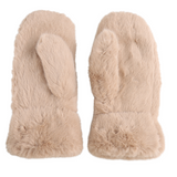 Faux Fur Mittens - Nude