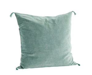 Velvet Square Cushion in Duck Egg