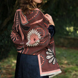 Paisley Woven Scarf in Pink and Black