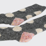 Cosy Spotty Knit Socks - Grey
