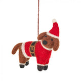 Handmade Felt Christmas Dog Decoration
