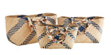 Seagrass Basket with Cotton Handle in Blue