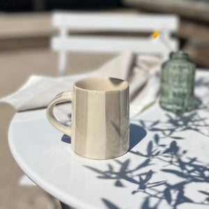 Handmade Washed Stripe Chai Mug in Forest