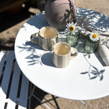 Handmade Washed Stripe Chai Mug in Forest