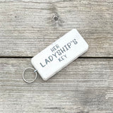 Wooden Wordy Keyring in White