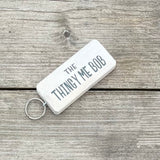 Wooden Wordy Keyring in White