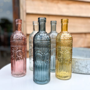 Assorted Pretty Coloured Glass Bottles