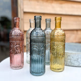 Assorted Pretty Coloured Glass Bottles