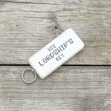 Wooden Wordy Keyring in White