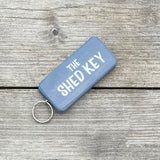 Wooden Wordy Keyring in Grey