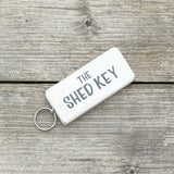 Wooden Wordy Keyring in White