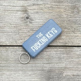 Wooden Wordy Keyring in Grey