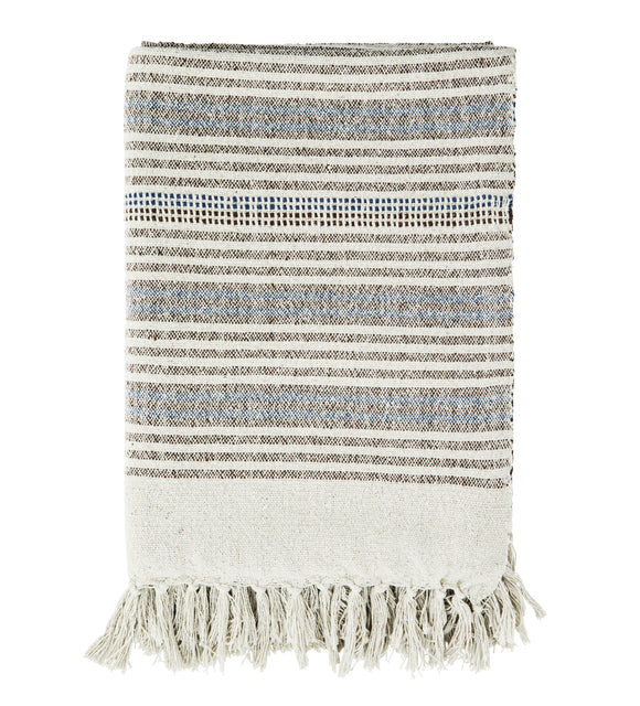 Recycled Cotton Striped Throw