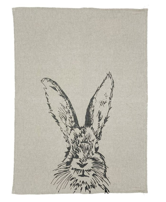 Linen Teatowel - Hare