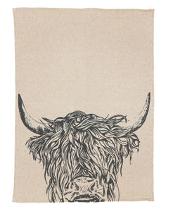 Linen Teatowel - Highland Cow
