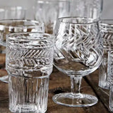 Etched Short Stem Glass